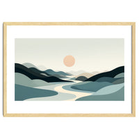 Serene Horizon: Minimalist Organic Landscape