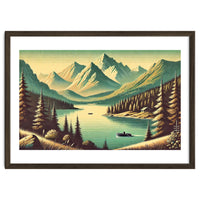 Vintage Alpine Lake Poster