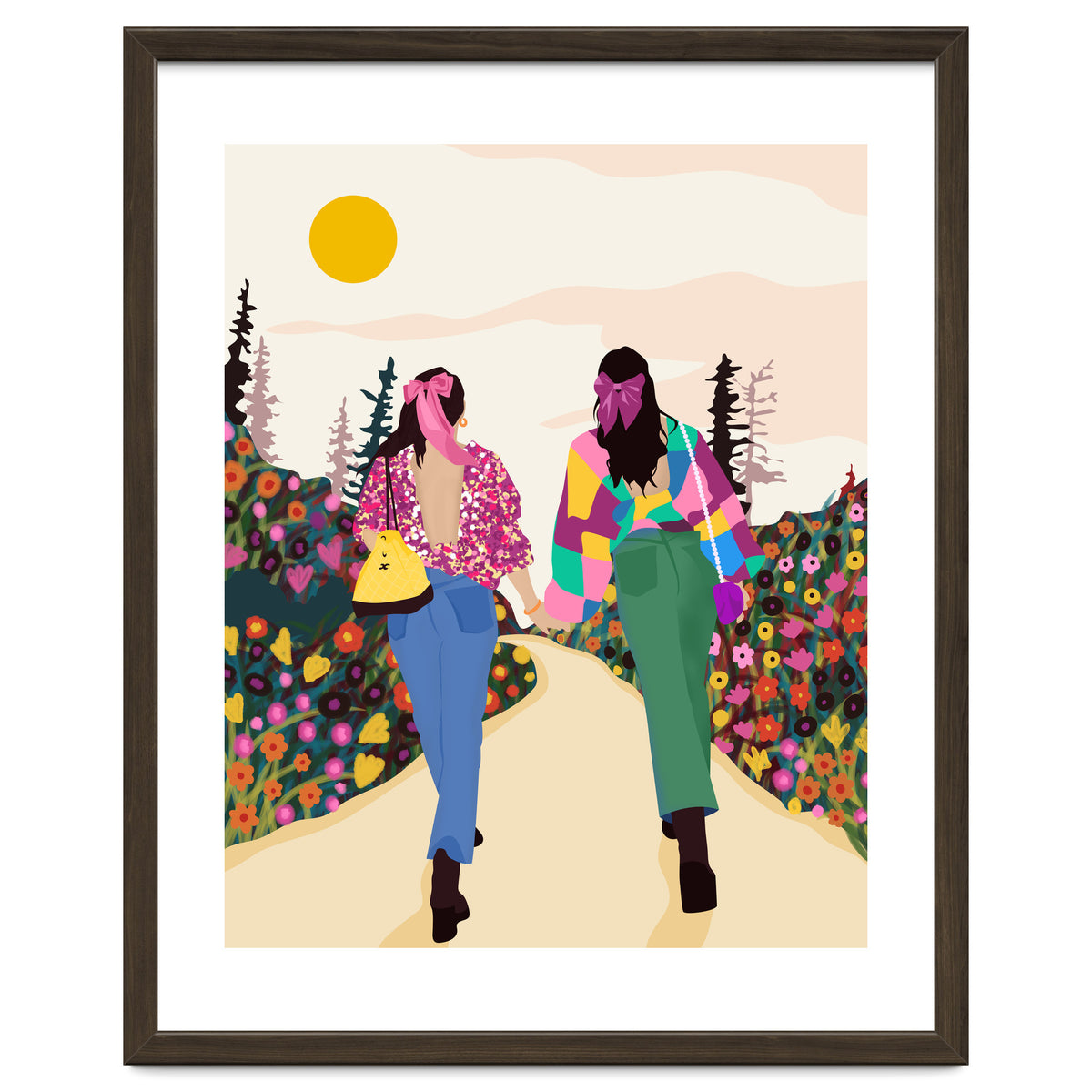 Besties, Best Friends Friendship Fashion, Girl Power Empower Bohemian Travel Companion Soulmates Gift