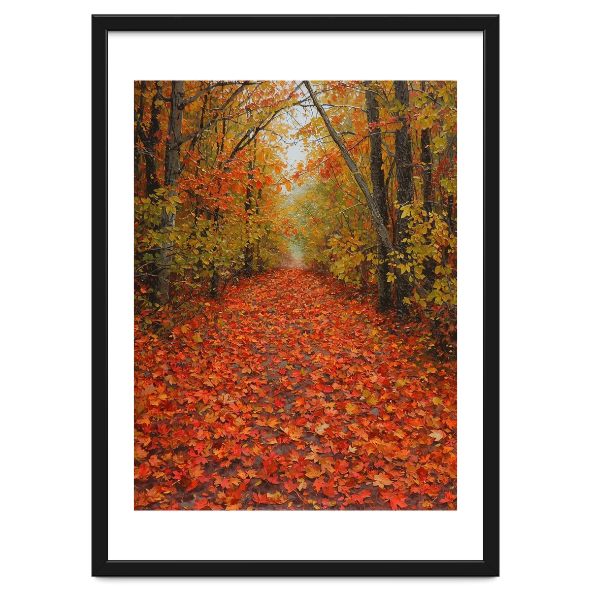 Lush Autumn Forest Path Covered