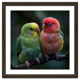 Two Lovebirds Sitting Together On A Branch thumbnail