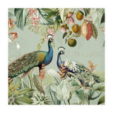 Vintage Exotic Asian Peacocks In Tropical Jungle Landscape (Print Only) thumbnail