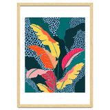 Teal & Tangerine, Botanical Nature Jungle Plants, Maximalism Eclectic Pop Of Color, Tropical Banana Leaves Bohemian Contemporary thumbnail