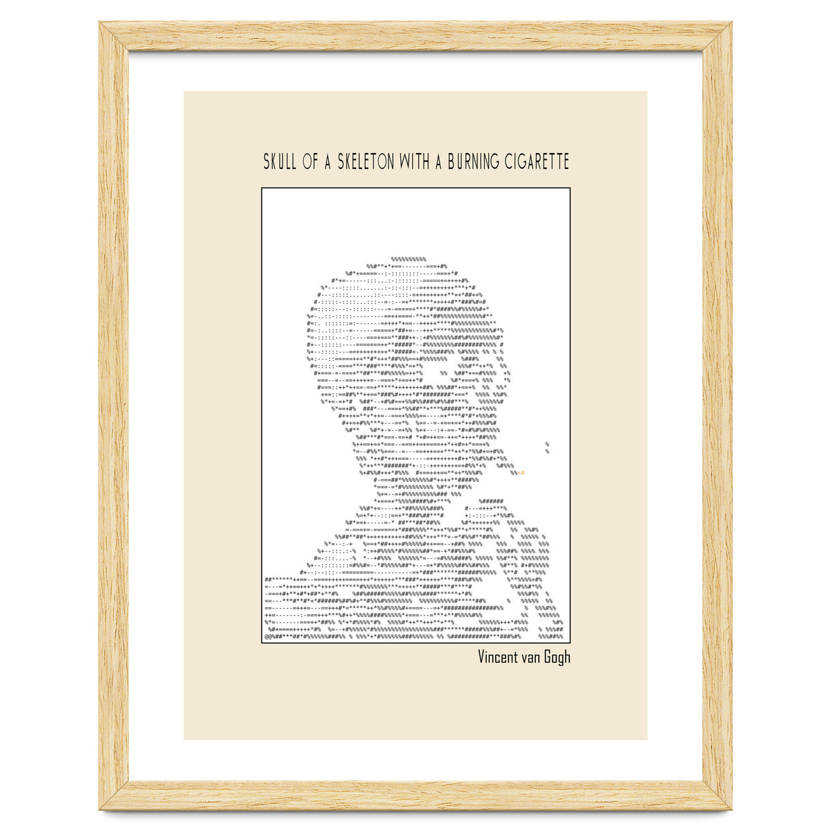 Skull Of A Skeleton With A Burning Cigarette Vincent Van Gogh Ascii Art