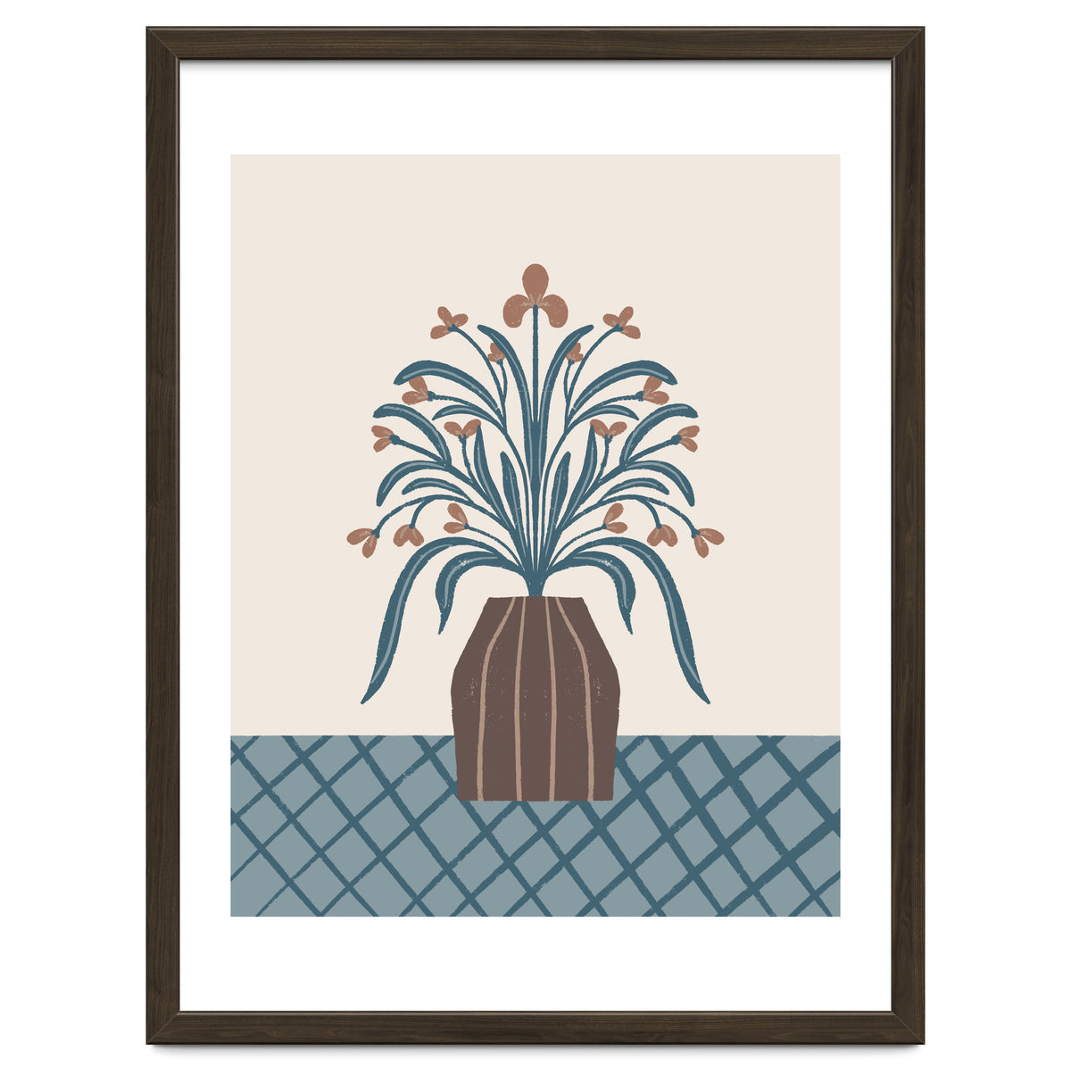 Earthy Modern Vase with Florals