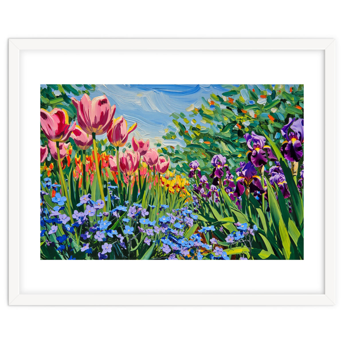 Vibrant Spring Meadow Oil Painting