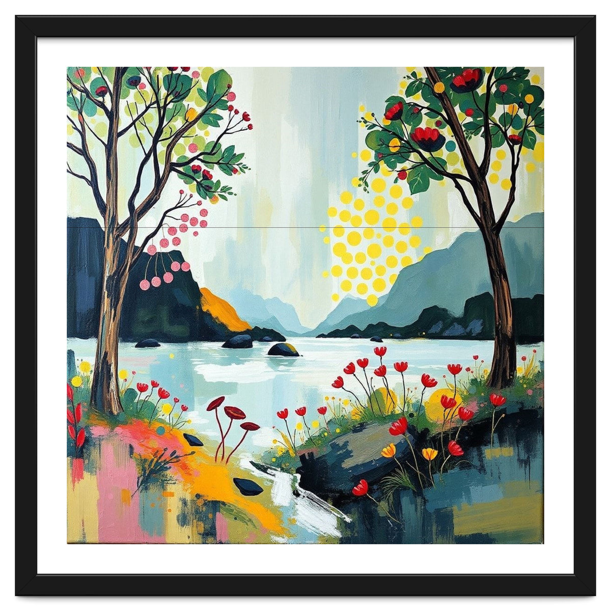 Serene Mountain Lake Landscape