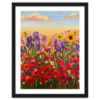 Vibrant Wildflower Field Oil Painting