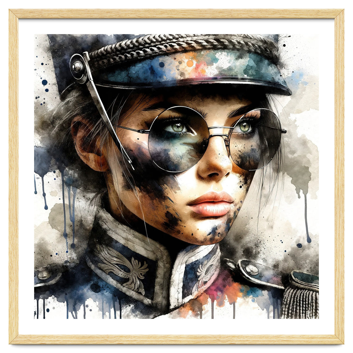 Watercolor Napoleonic Soldier Woman #5