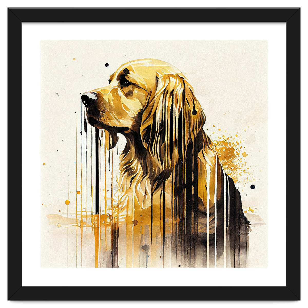 Watercolor Golden Retriever Dog