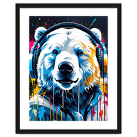 Polar Bear In Headphones, Graffiti