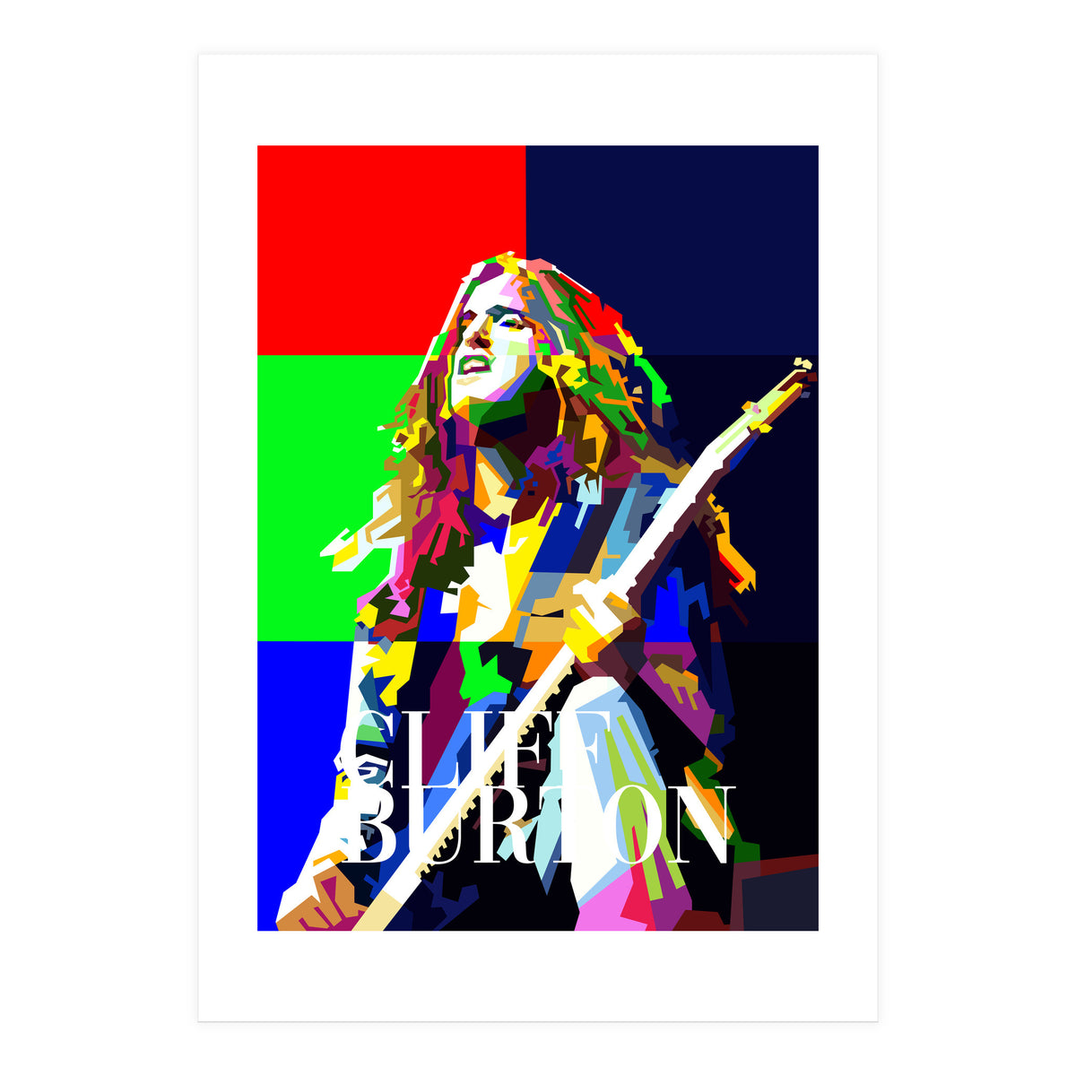 Cliff Burton Heavy Metal Bass Pop Art WPAP (Print Only)