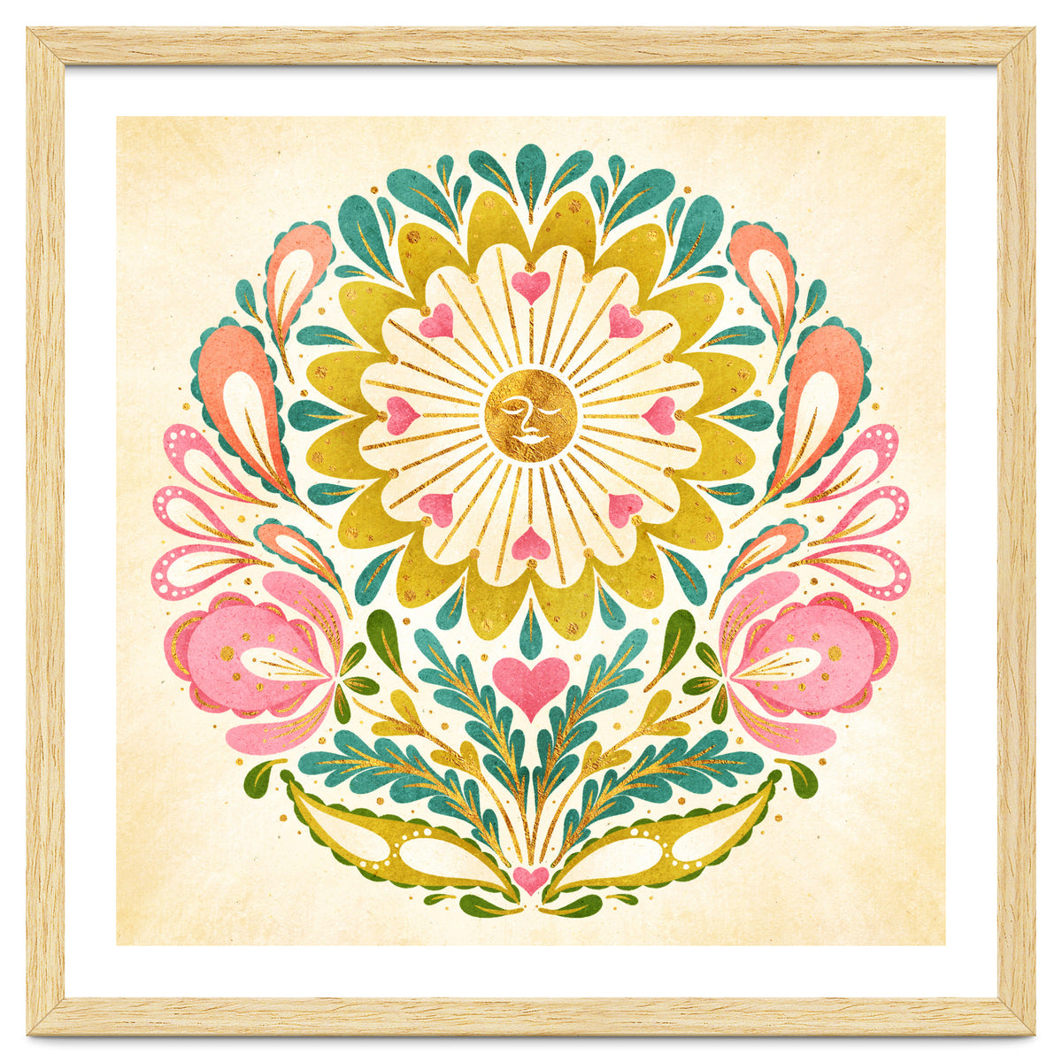 Solar Folk Art Mandala