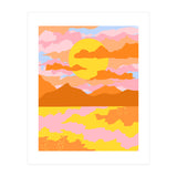 Colors Of The Sky, Sunset Sunrise Nature Landscape Illustration, Travel Adventure Bohemian Colorful (Print Only) thumbnail
