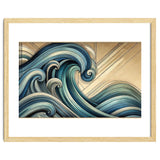 Art Deco Blue Ocean Waves thumbnail