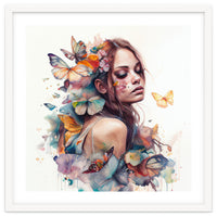 Butterfly Muse Watercolor Portrait