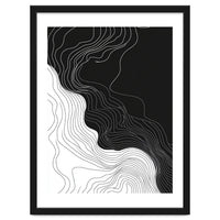 Abstract Black And White Wavy Lines Flowing