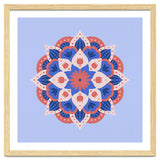 Mandala flower - blue and coral thumbnail