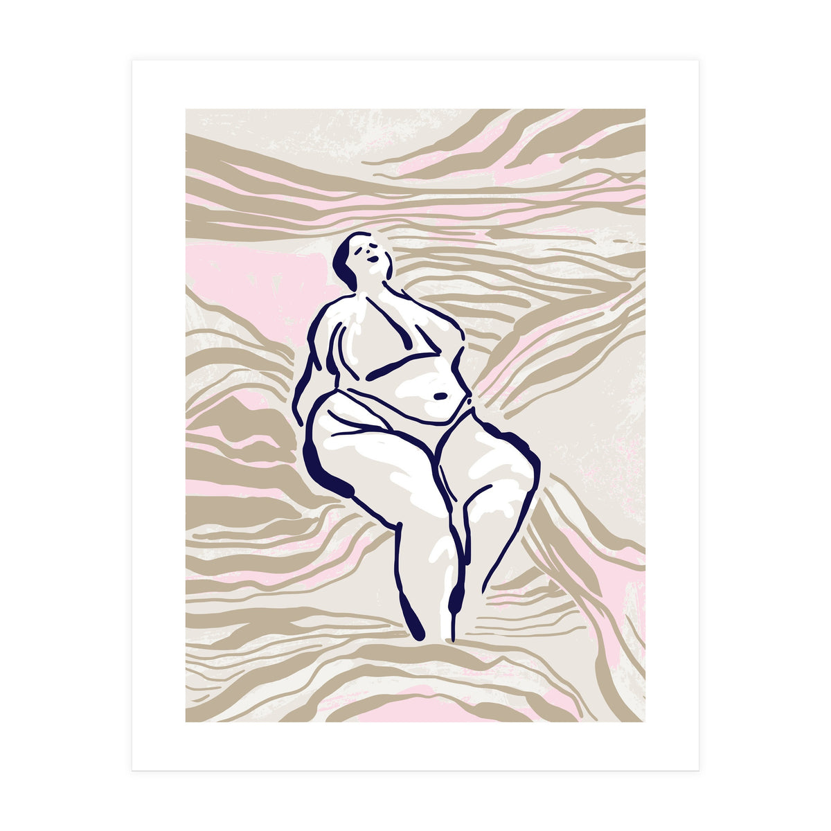 Follow the lines Serene woman in the water (Print Only)