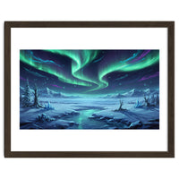 Arctic Glow: Northern Lights Winter Landscape