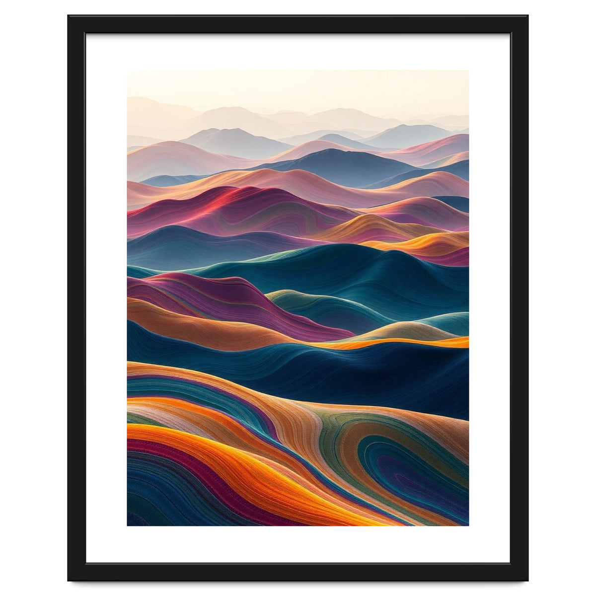 Colorful Abstract Mountain Dunes Art Print
