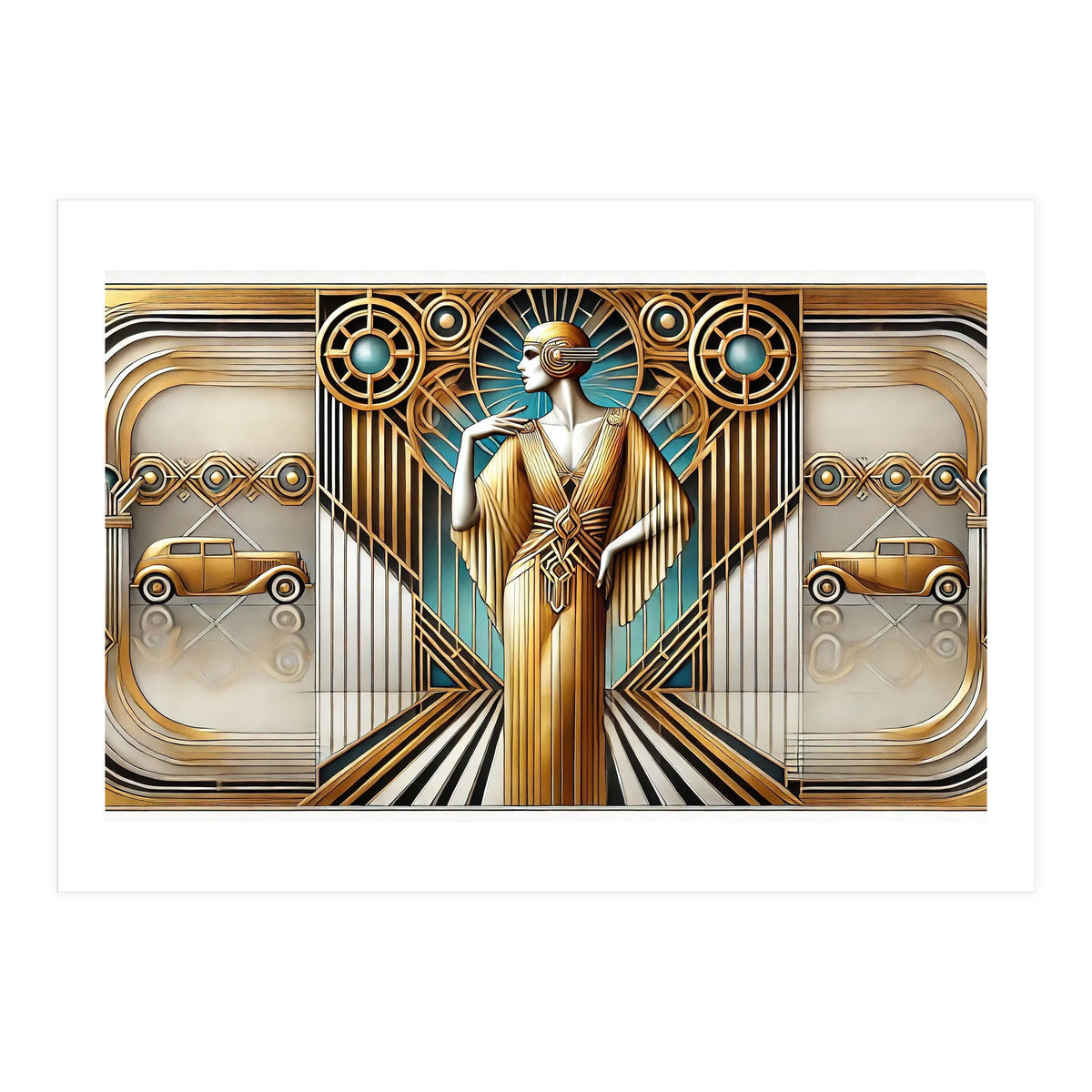 Gatsby Woman Art Deco Scene (Print Only)