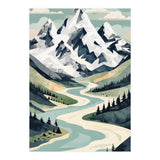 Majestic Alpine Peaks: Organic Modern Landscape Art (Print Only) thumbnail