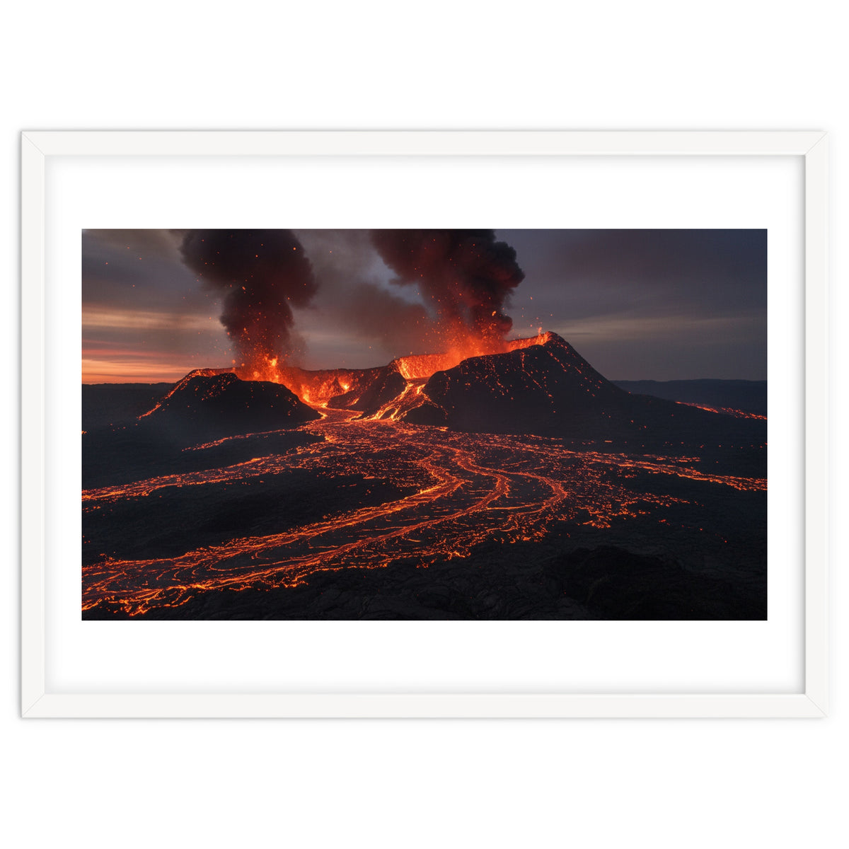 Volcanic Fury: Erupting Mountain Landscape