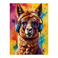 Lama In Headphones (Print Only)