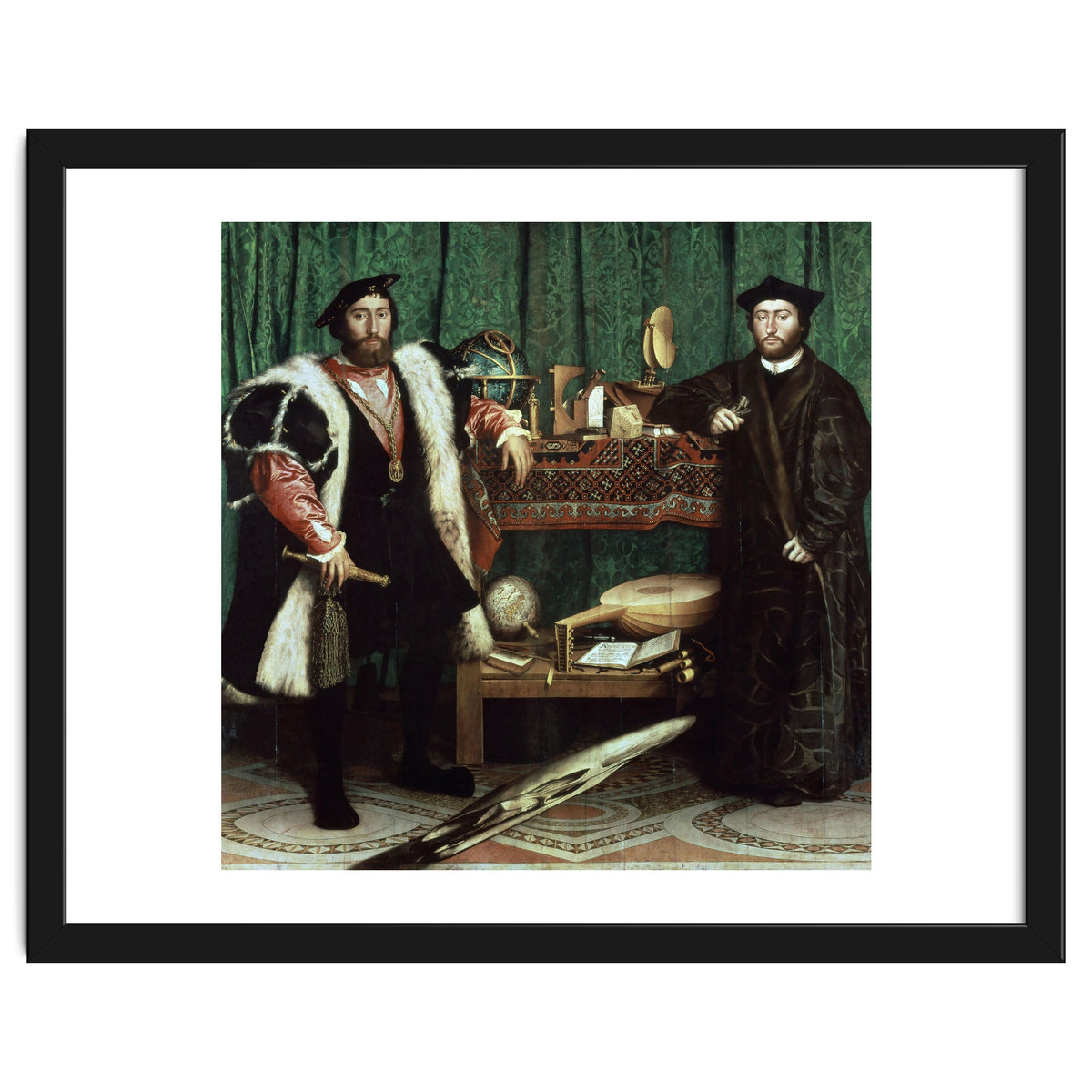 Germany school. The Ambassadors (with anamorphosis in the lower part of the painting). 1533. Oil ...