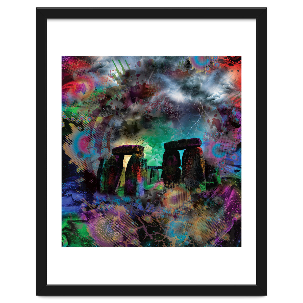 Stone Henge Vibrant Psychedelic Colors