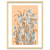 Linocut Flower Meadow Peach Fuzz thumbnail