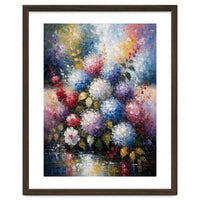 Vibrant Summer Hydrangea Bouquet Heavy Impasto Oil Painting