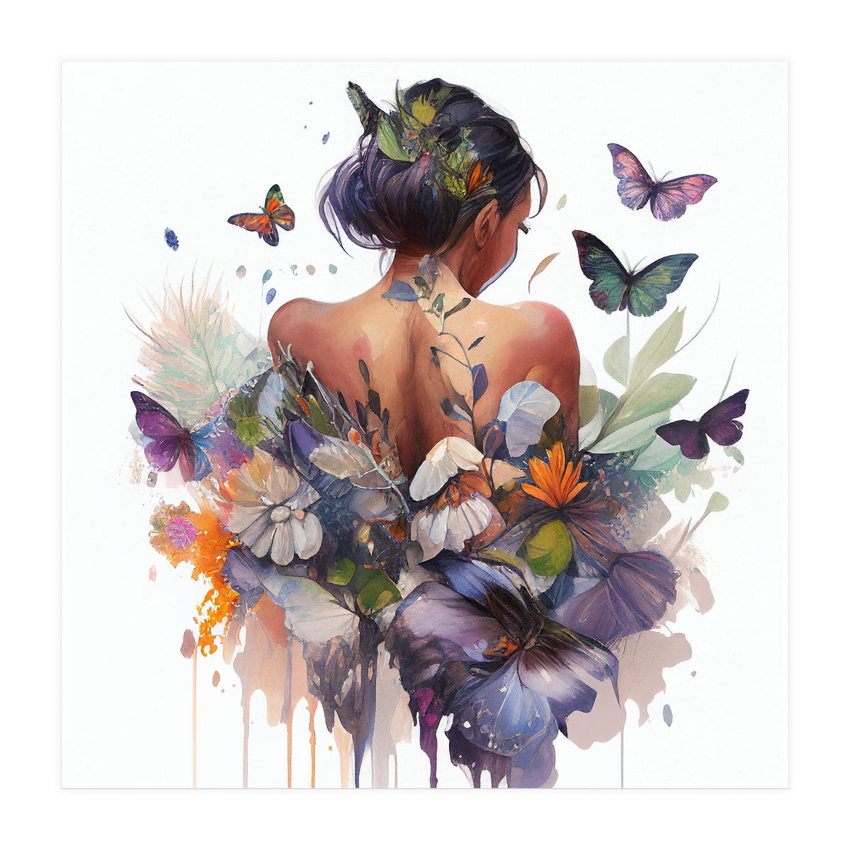 Butterfly Botanical Back (Print Only)