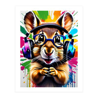 Chipmunk In Headphones, Graffiti (Print Only)