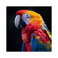 Scarlet Macaw Parrot Vibrant Plumage Close Up (Print Only)