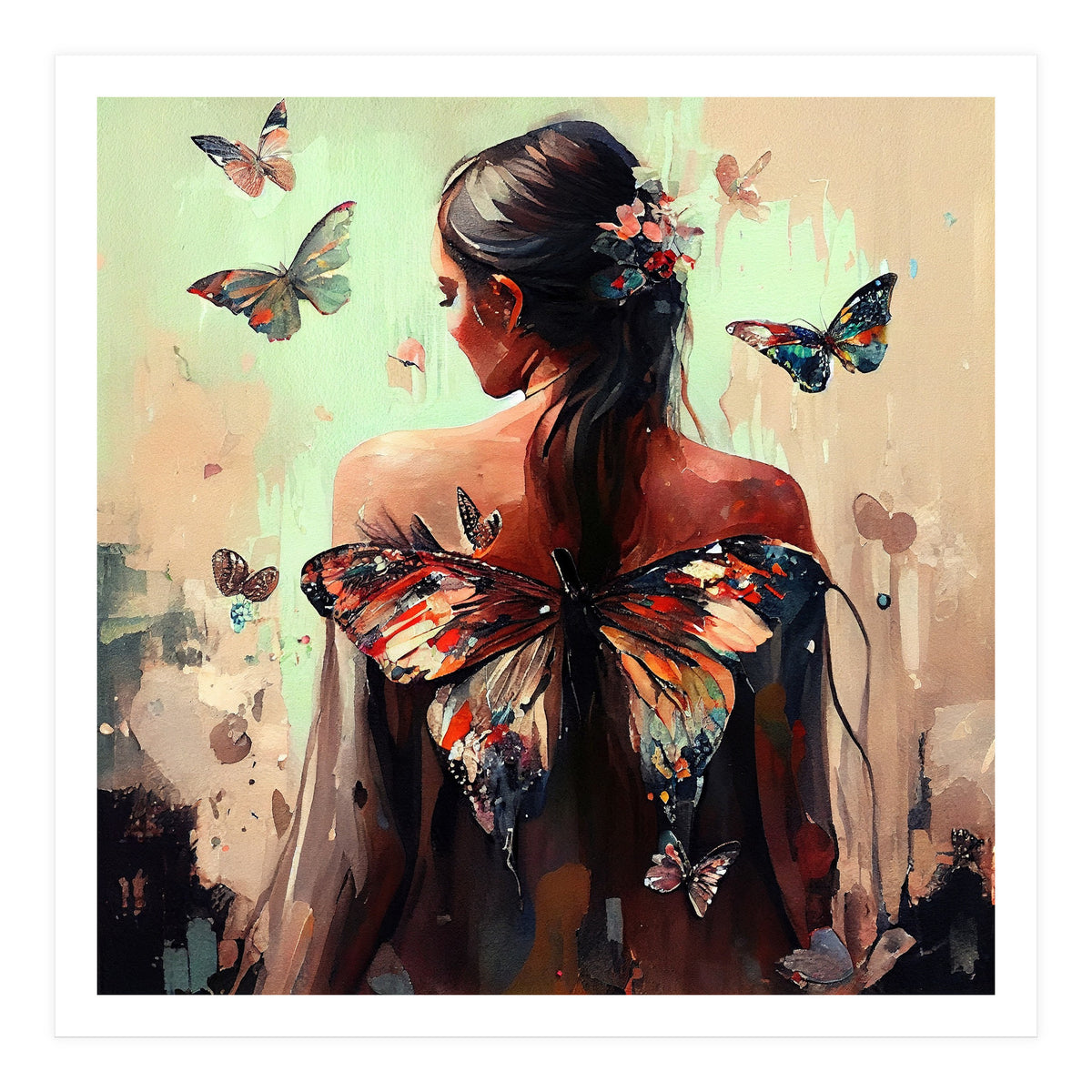 Powerful Butterfly Woman Body #3 (Print Only)