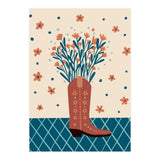 Mocha Cowboy boot with flowers (Print Only) thumbnail