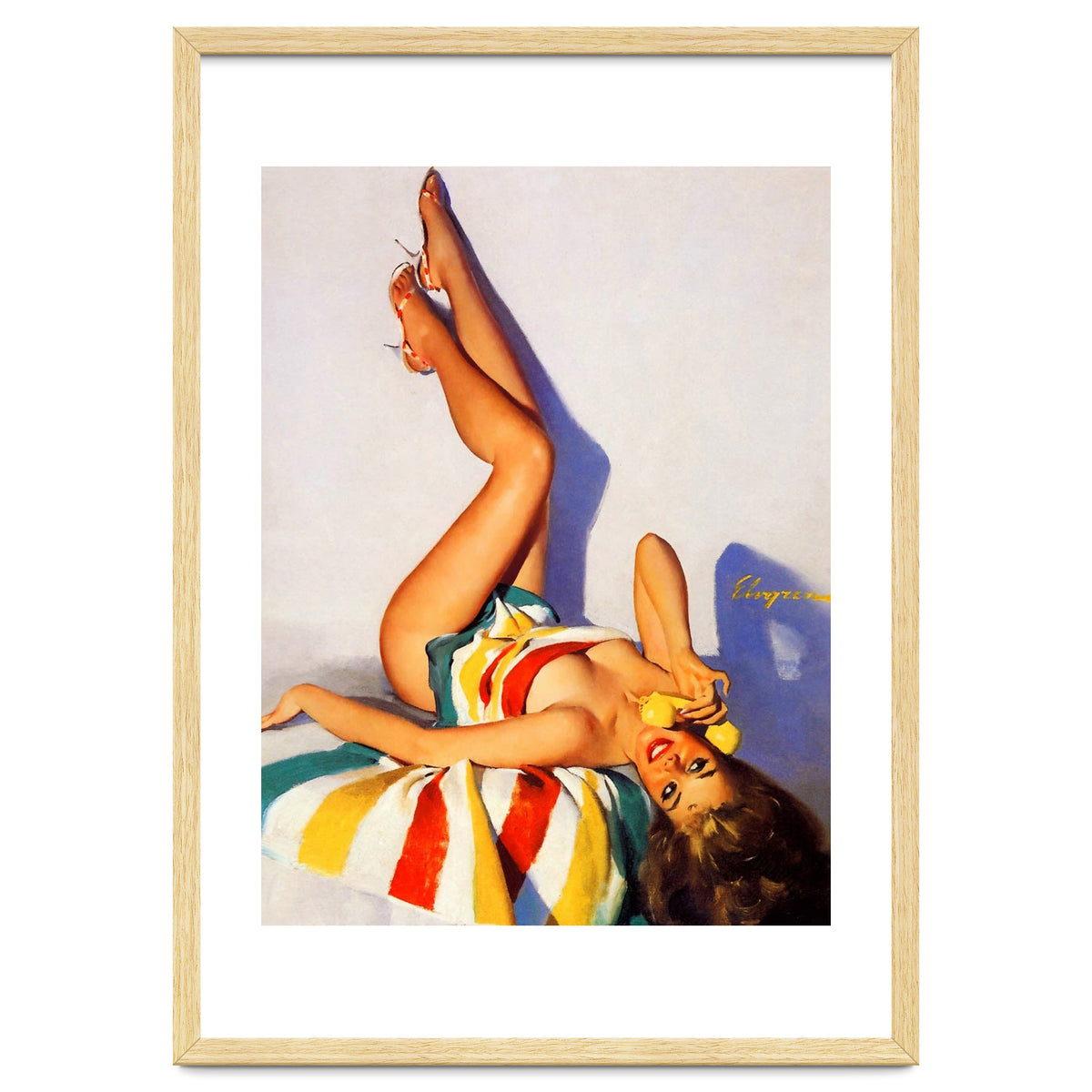 Sexy Pinup Girl Talking On The Vintage Phone