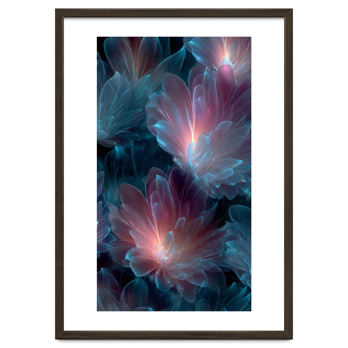 Luminous Bioluminescent Floral Abstract