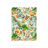 Birds And Butterflies In Tropical Jungle (Print Only) thumbnail