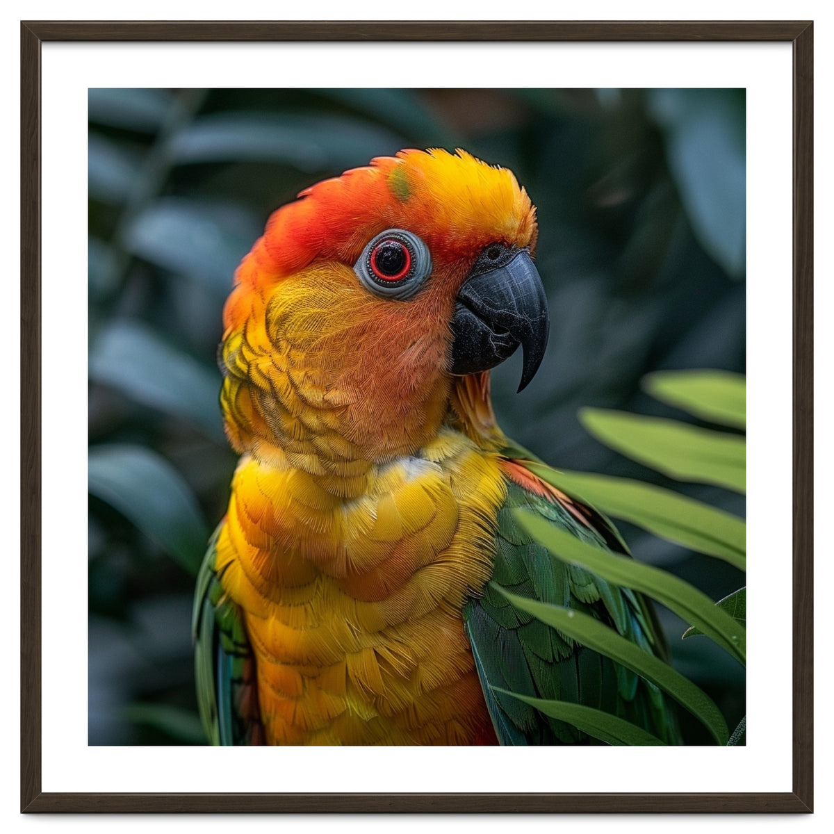 Close Up Of A Colorful Sun Conure Parrot