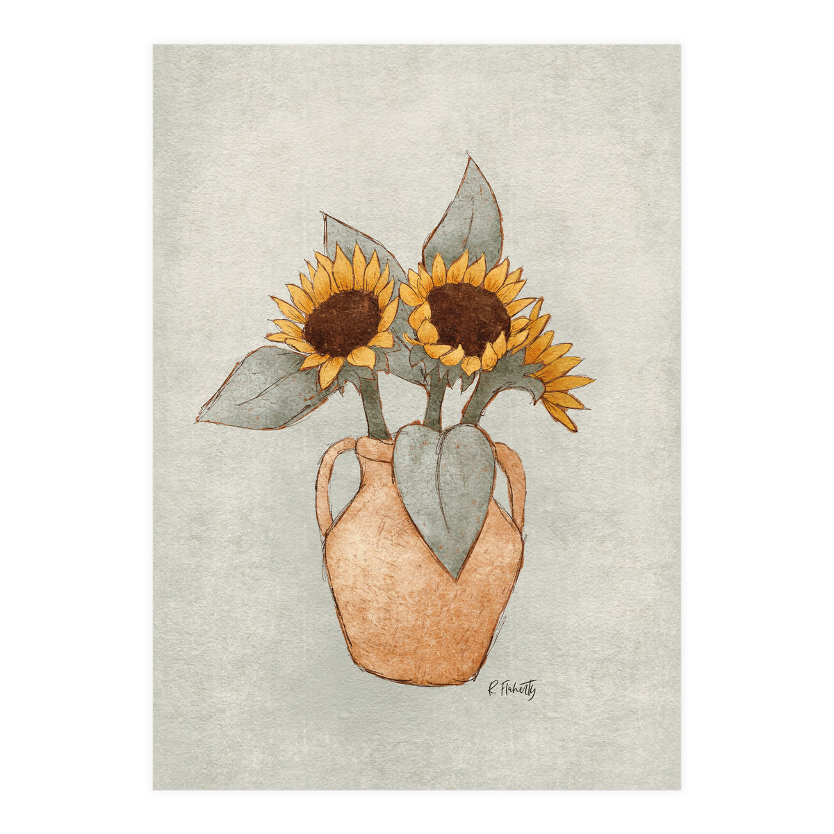 Sunflower Vase (Print Only)