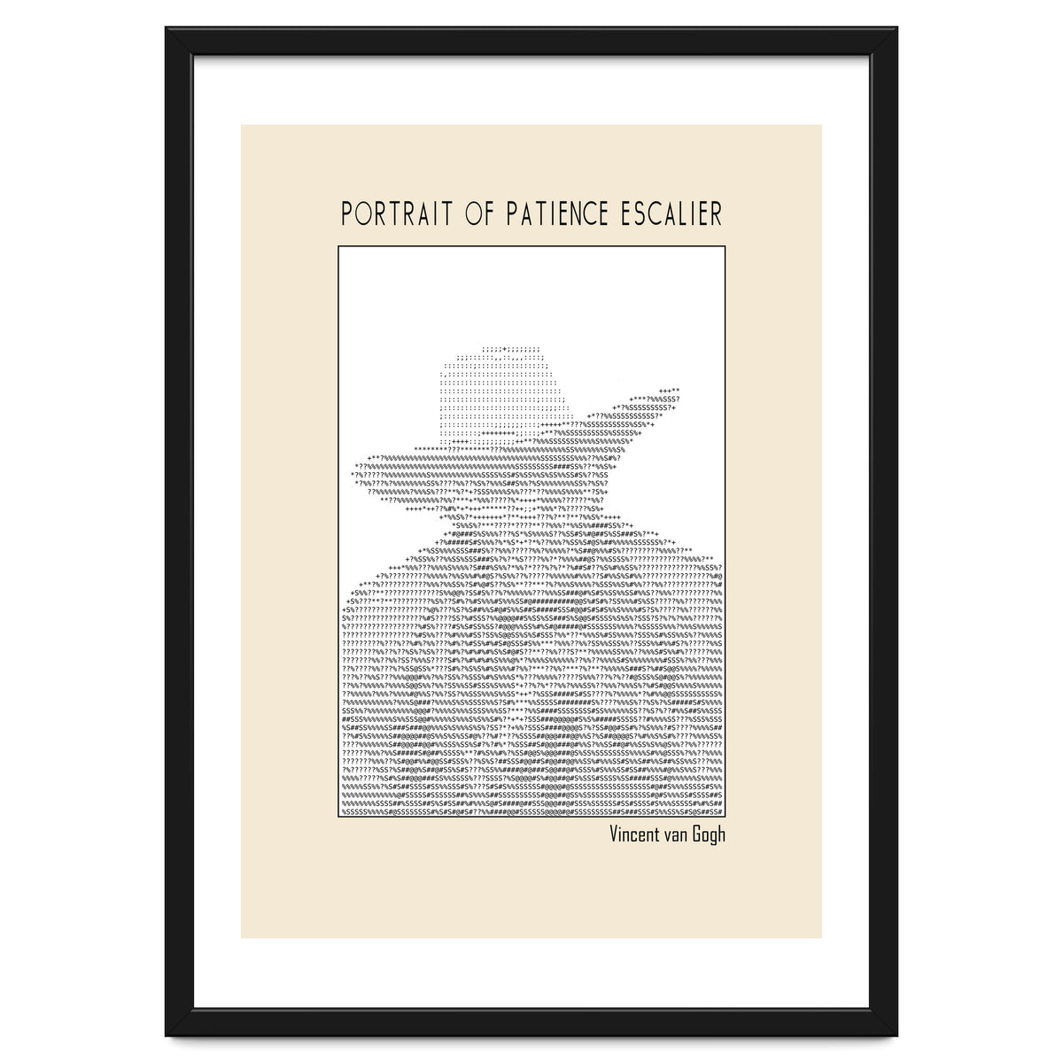 Portrait Of Patience Escalier Vincent Van Gogh Ascii Art