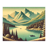 Vintage Alpine Lake Poster (Print Only) thumbnail