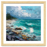 Coastal Turquoise Shoreline with Crashing Ocean Waves thumbnail