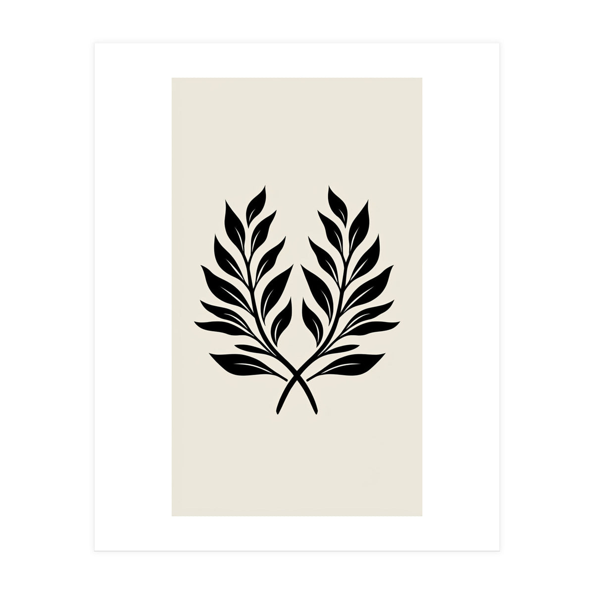 Minimalist Laurel Wreath: Botanical Line Art (Print Only)