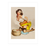 Pinup Girl Bobbing For Apples (Print Only) thumbnail