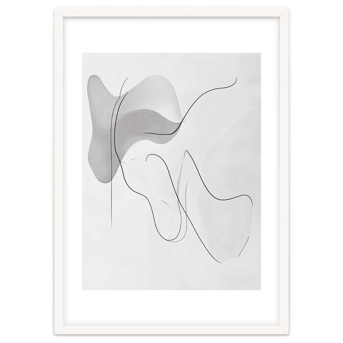Abstract Black And White Flowing Lines And Shapes