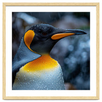 Close Up Of King Penguin In The Rain